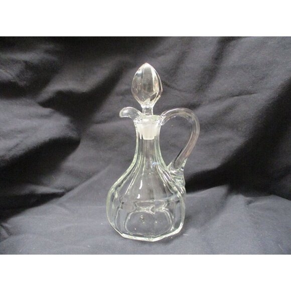 Decanter, Cruet, Caster, Pitcher stopper, Vintage Small Syrup vinegar oil, clear - Picture 2 of 5